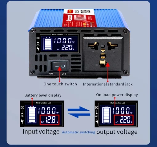 Інвертор 12/220В, 3600Вт, чистий синус