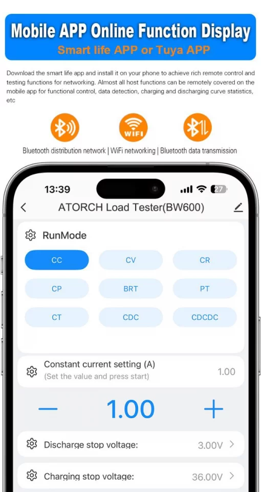 Модульне Електронне навантаження Atorch BW600-FX-150W з Battery box