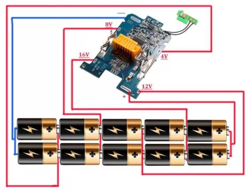 Корпус 5S 2P акумулятора Makita 18В BL1830В, BL1840В, BL1850В, BL1860В для самостійного складання