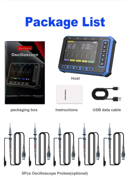 Осцилограф ToolTop 5 каналів USB + Wi-Fi