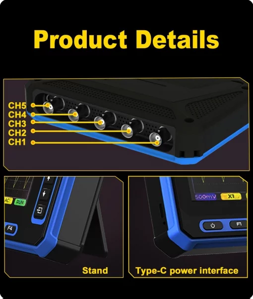 Осцилограф ToolTop 5 каналів USB + Wi-Fi