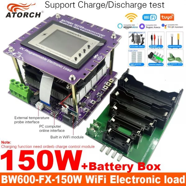 Модульне Електронне навантаження Atorch BW600-FX-150W з Battery box