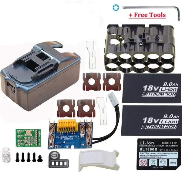 Корпус 5S 2P акумулятора Makita 18В BL1890 під елементи 21700