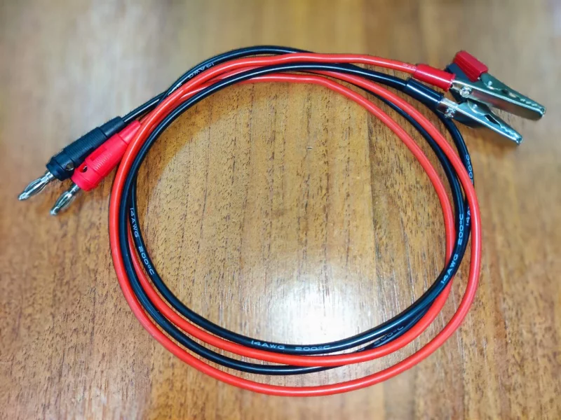 Кабель "банан – крокодил" для блоку живлення (14AWG, силіконовий провід)