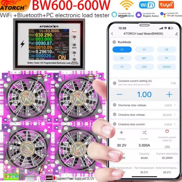 Модульне Електронне Навантаження Atorch BW600 150Вт 2-200В